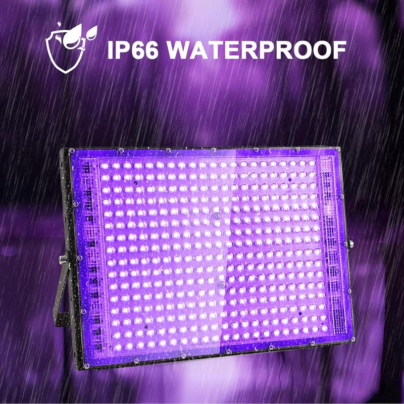Indmird 2 Pack 300W Black Lights, Blacklight Flood Light with Plug and Switch,for Glow Party, Black Light Party, Halloween, Body Paint, Neon Glow, Fluorescent Poster, Stage Lighting - Image 2